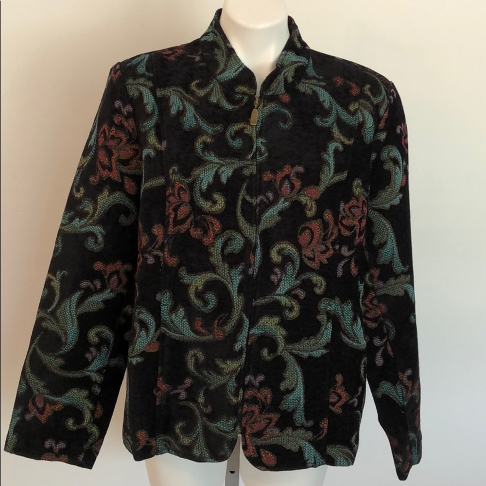 Velvet feel zip up jacket. Size XL.